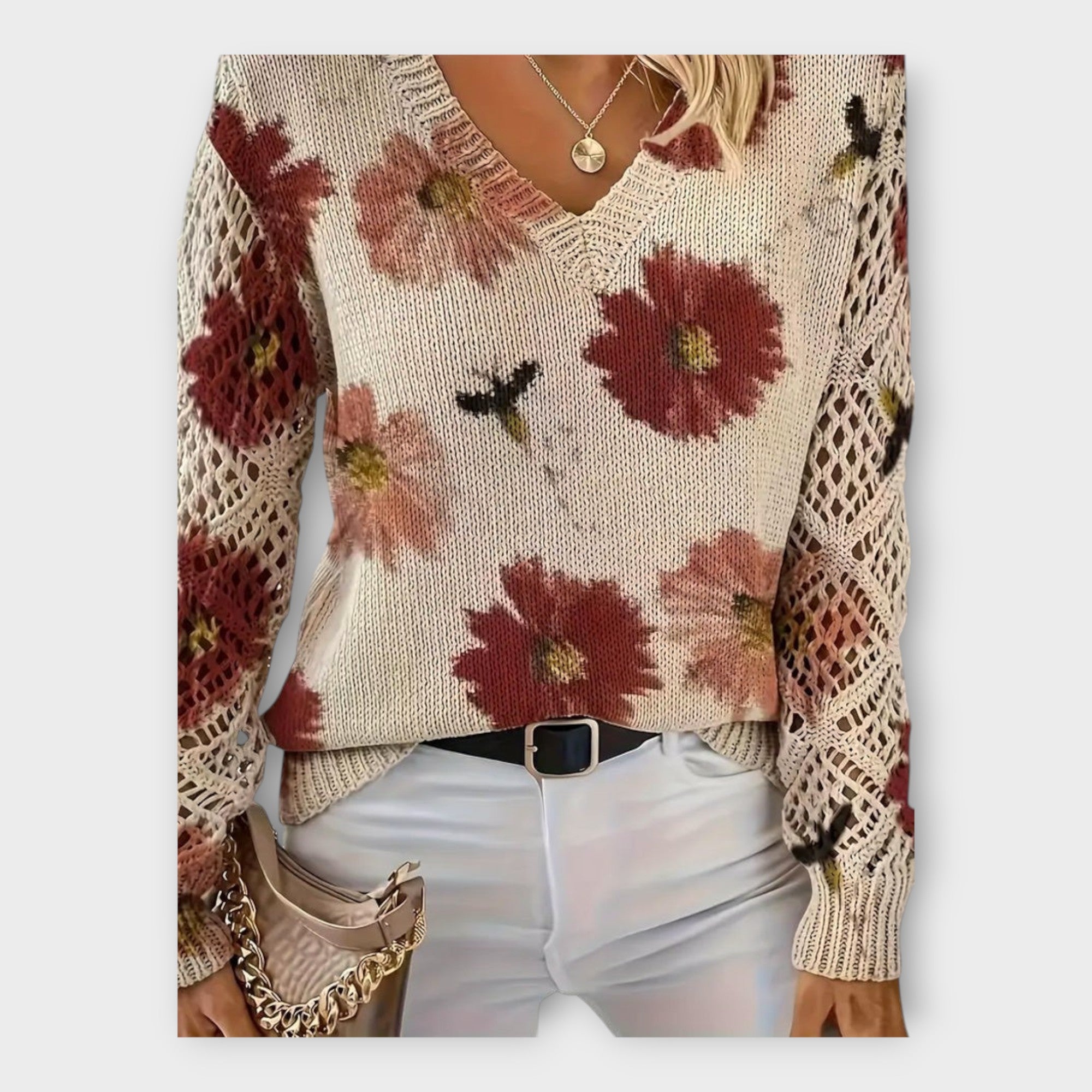 Knitted Top with Lace Details