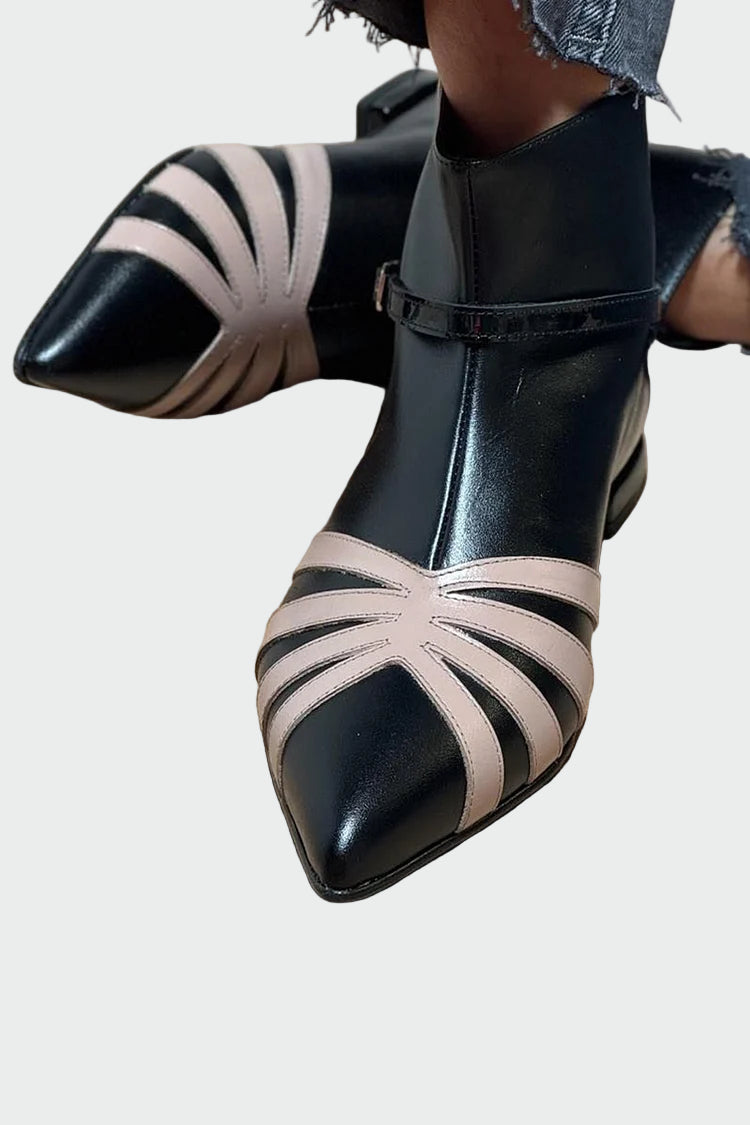 Geometric Ankle Boot with Pointed Toe