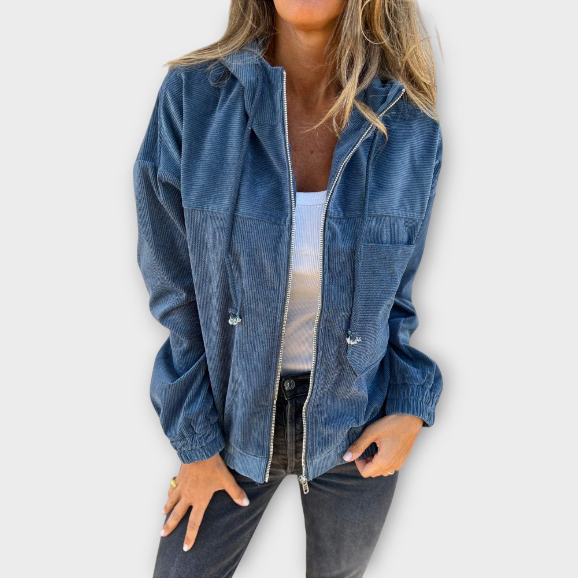 Zipped Hoodie with Hood