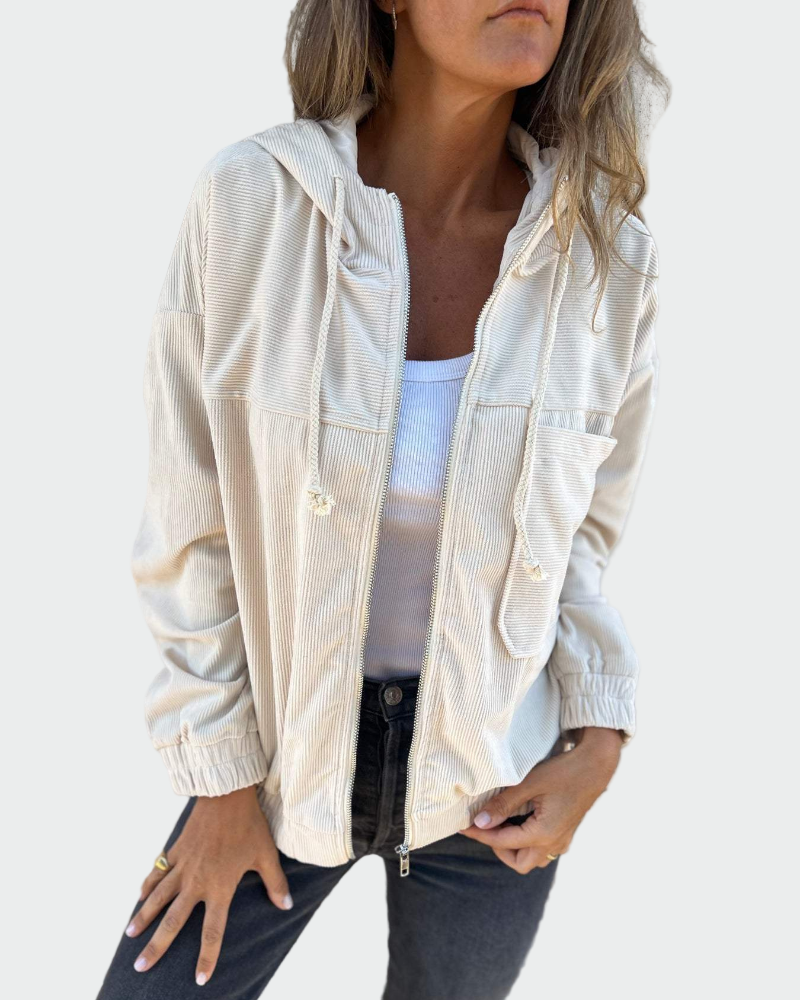 Velvet Textured Blazer with Stripes