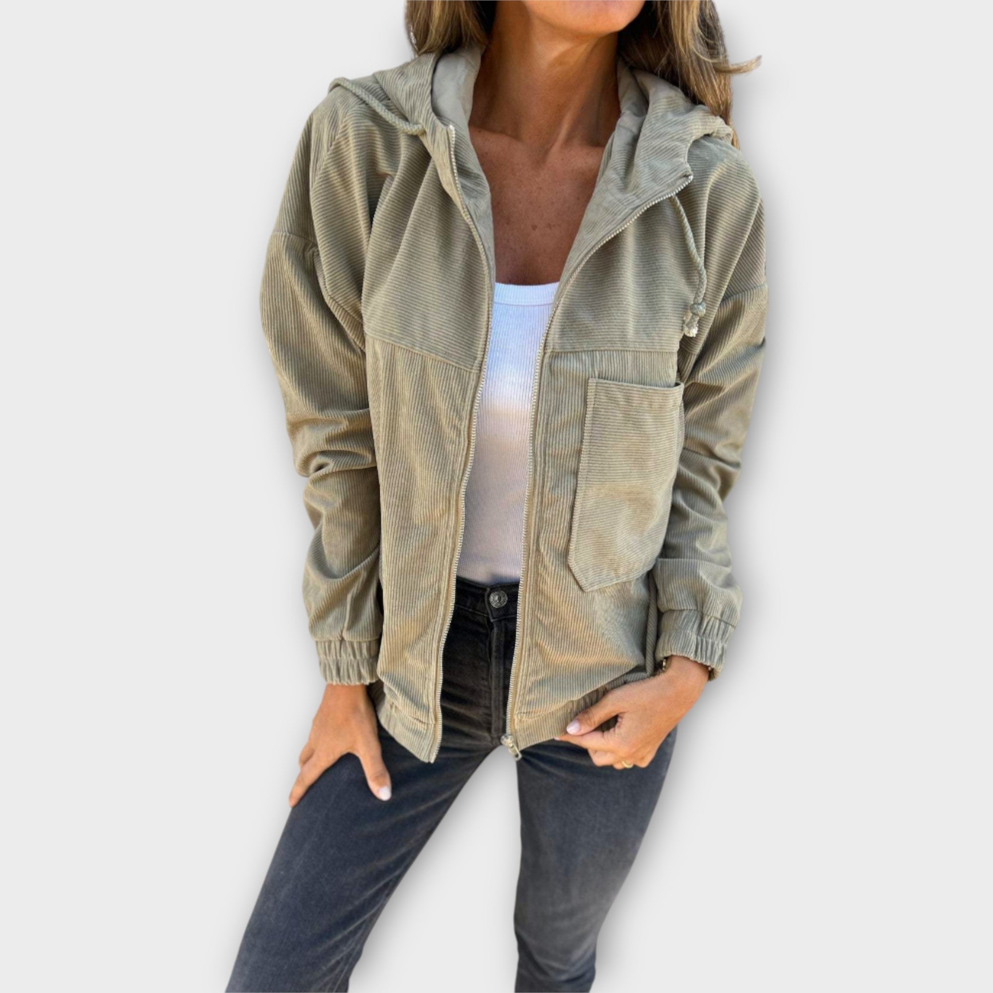 Zipped Hoodie with Hood