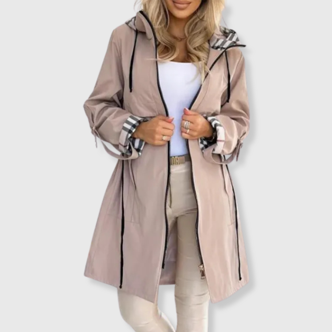 Long Coat with Hood and Elegant Details