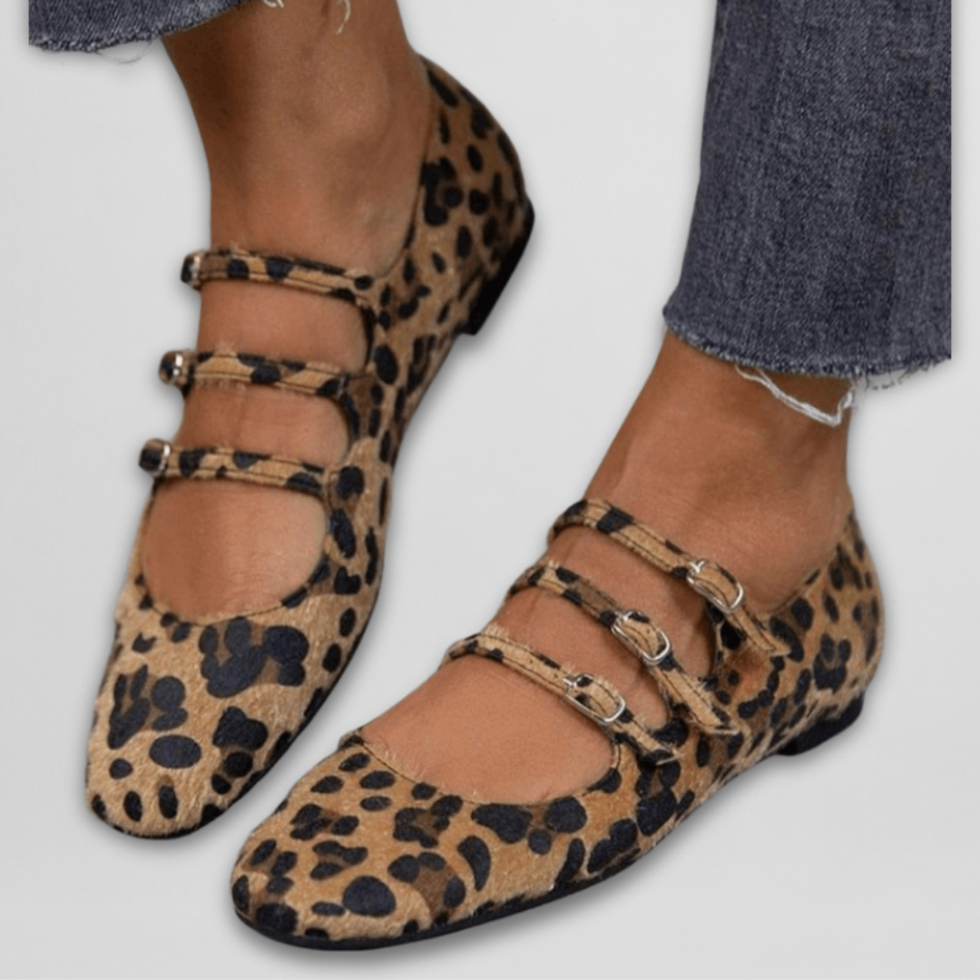Ballet Flats with Animal Print