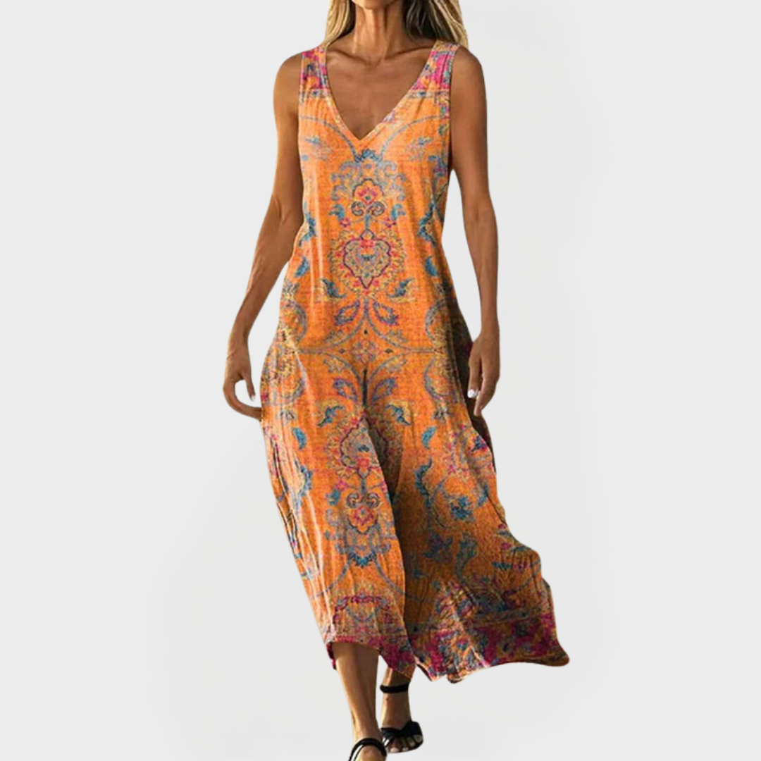 Vintage Dress with Ethnic Pattern