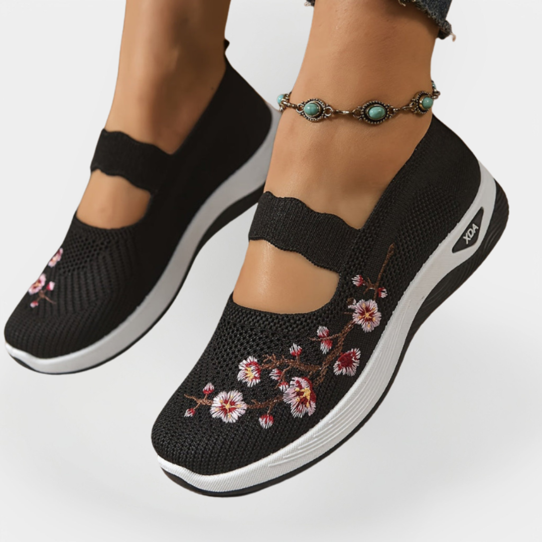Orthopaedic Shoes with Floral Embroidery