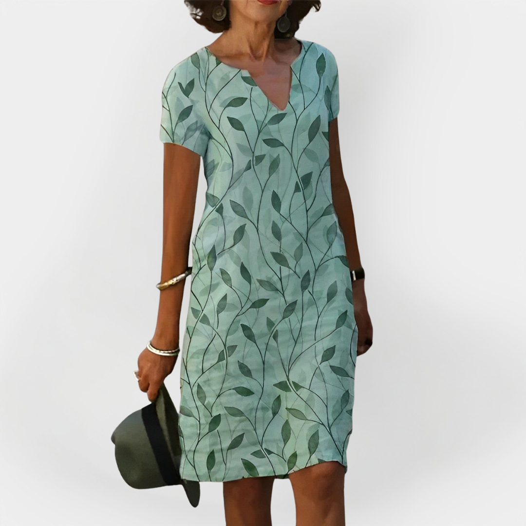 Summer Dress with Leaf Design