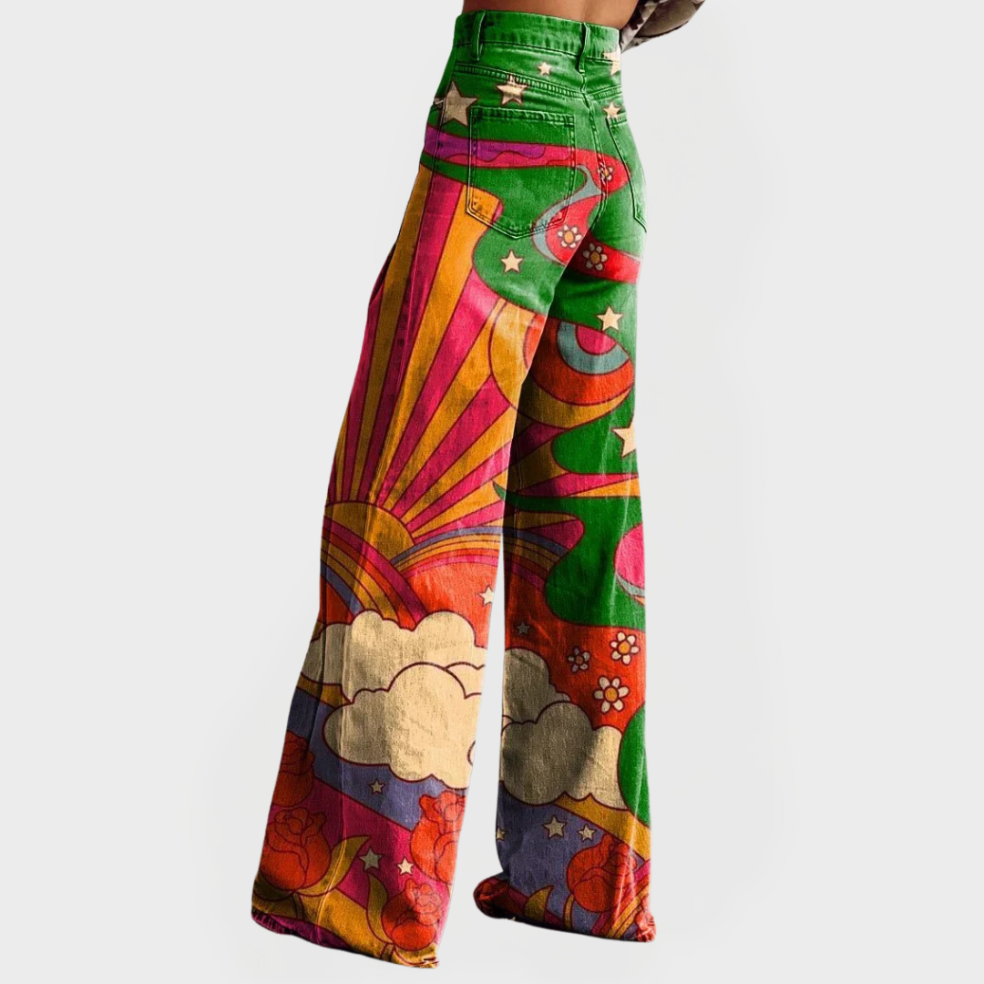 Stylish Wide-Leg Denim Trousers