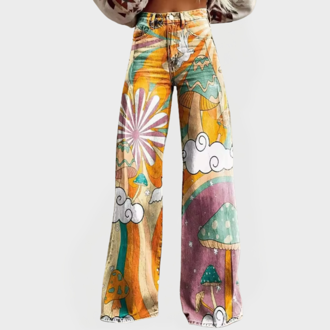 Psychedelic Mushroom Design Jeans