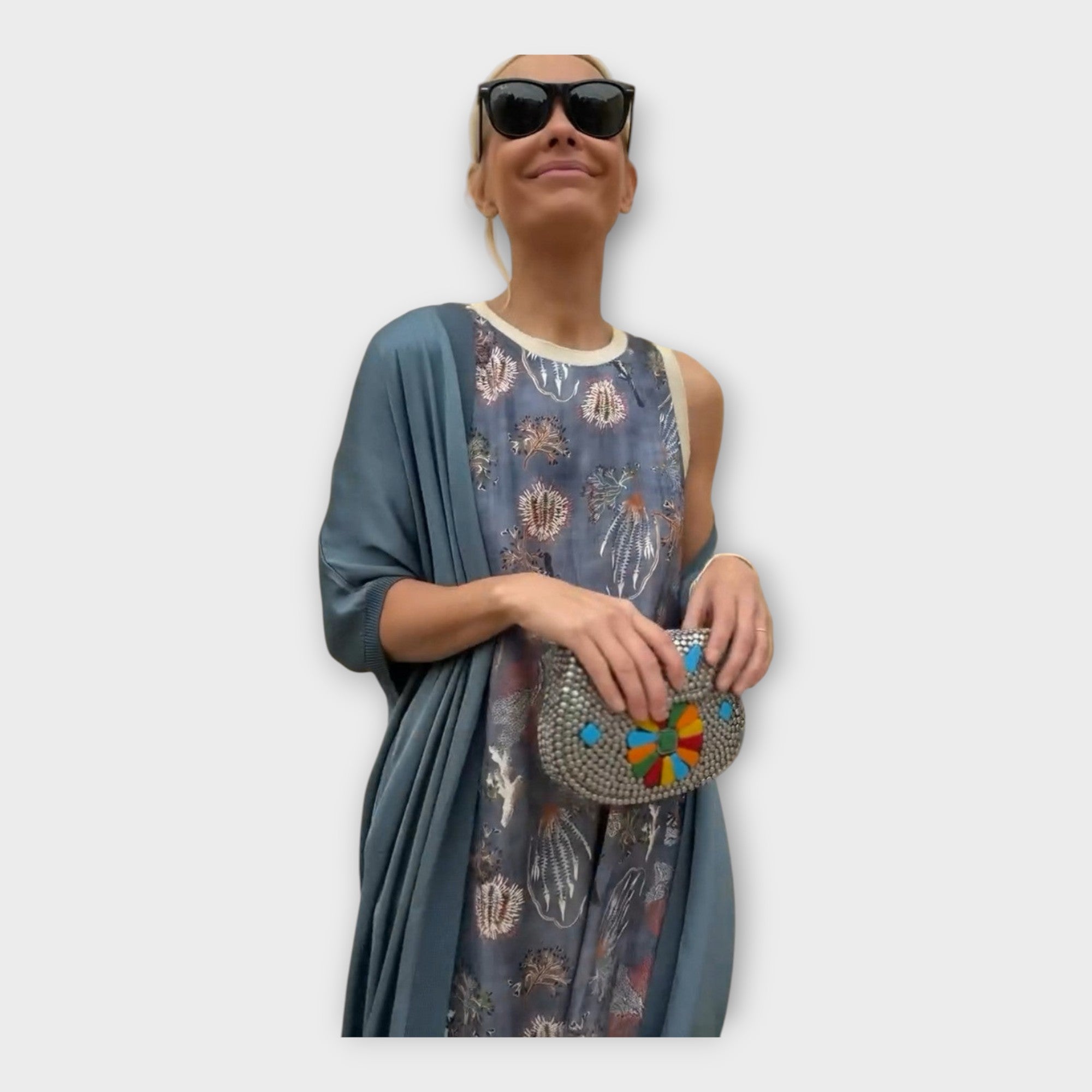 Maxi Dress with Discreet Patterns