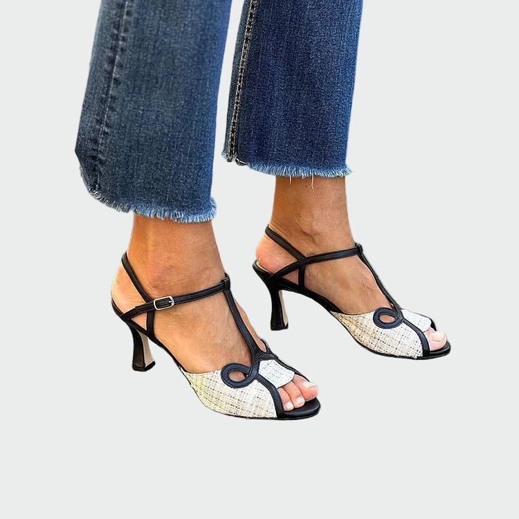 Mid-heel Sandals in Retro Style
