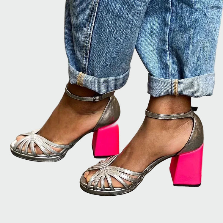 Two-Toned Heeled Sandals