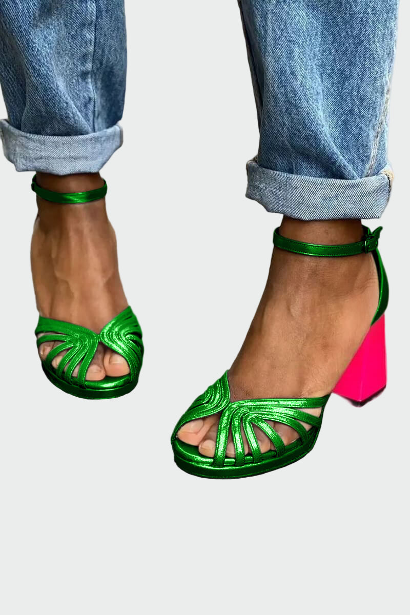 Two-Toned Heeled Sandals