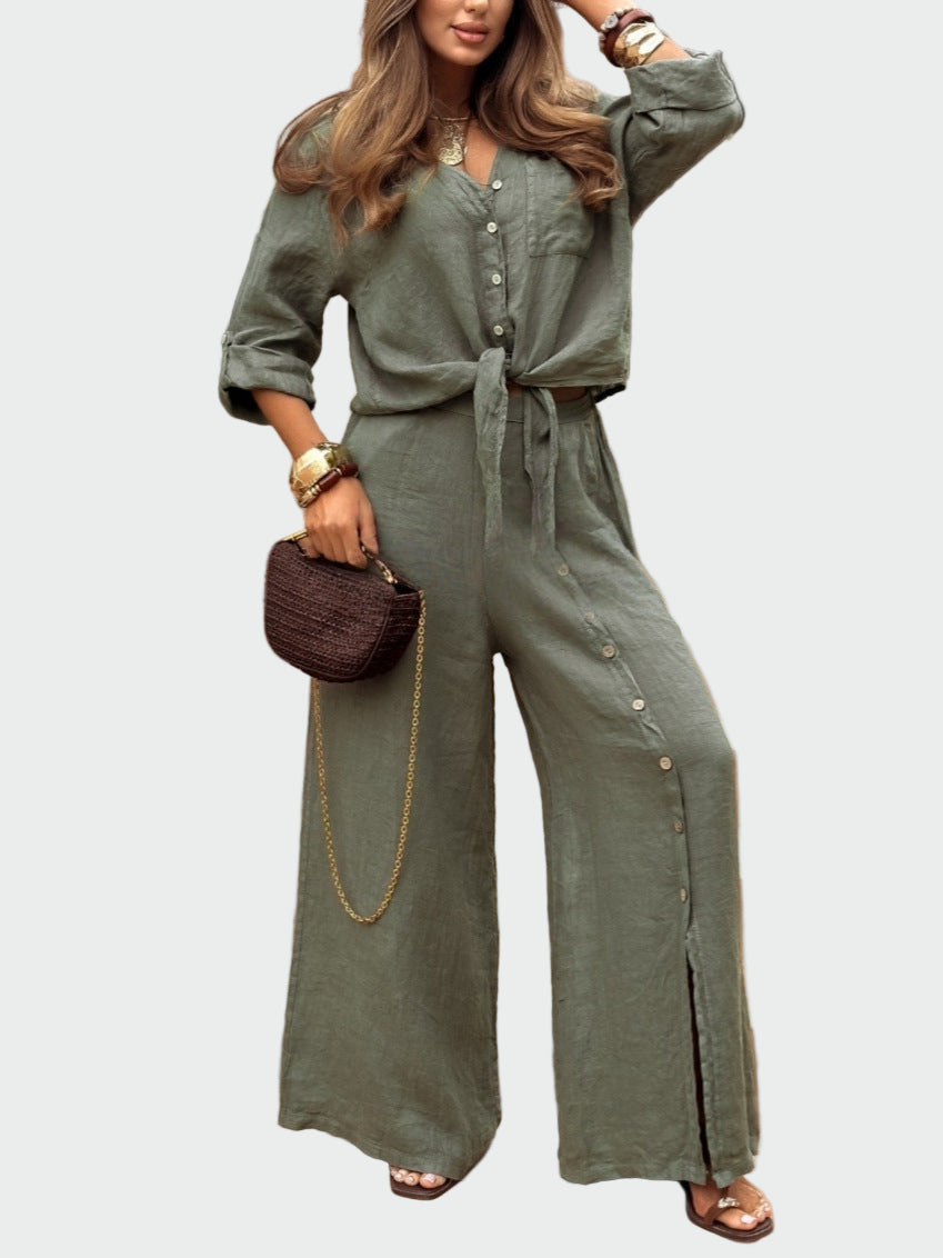 Women's modern, monochrome, jumpsuit