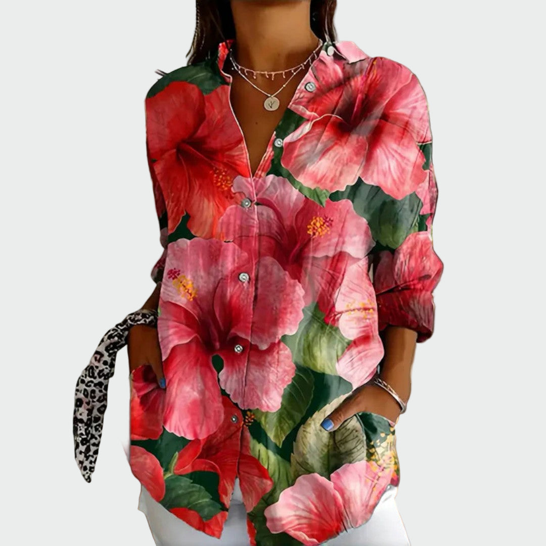 Stylish blouse with floral pattern