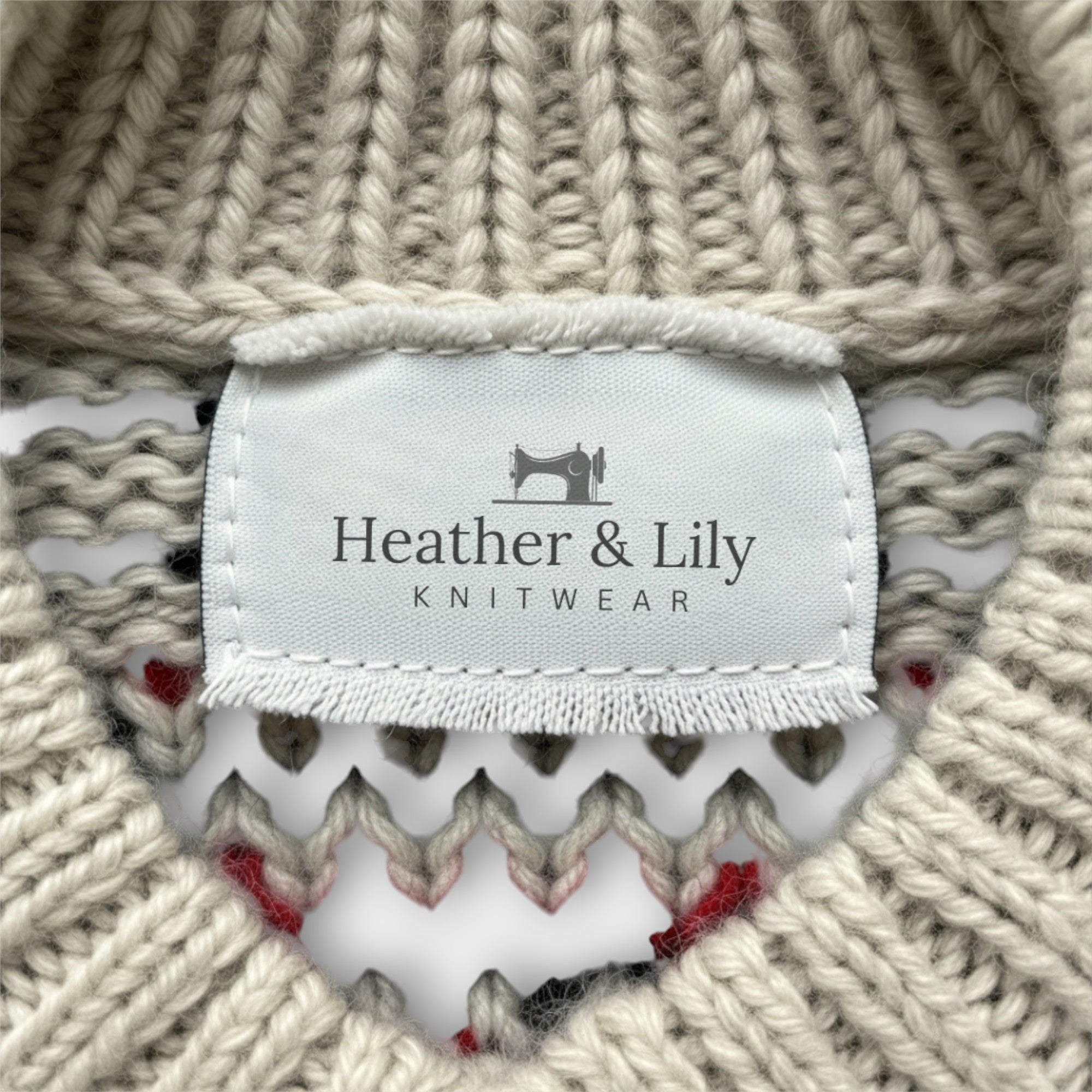 Knitted Sweater with Design on the Collar