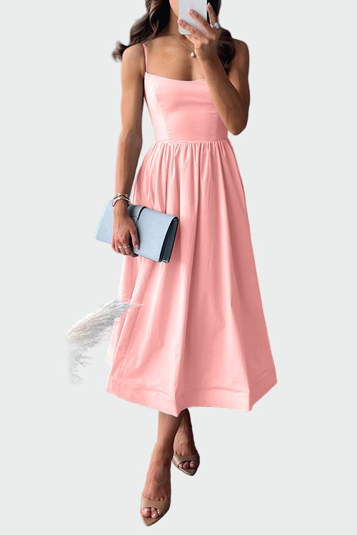 Elegant Midi Dress with Straps