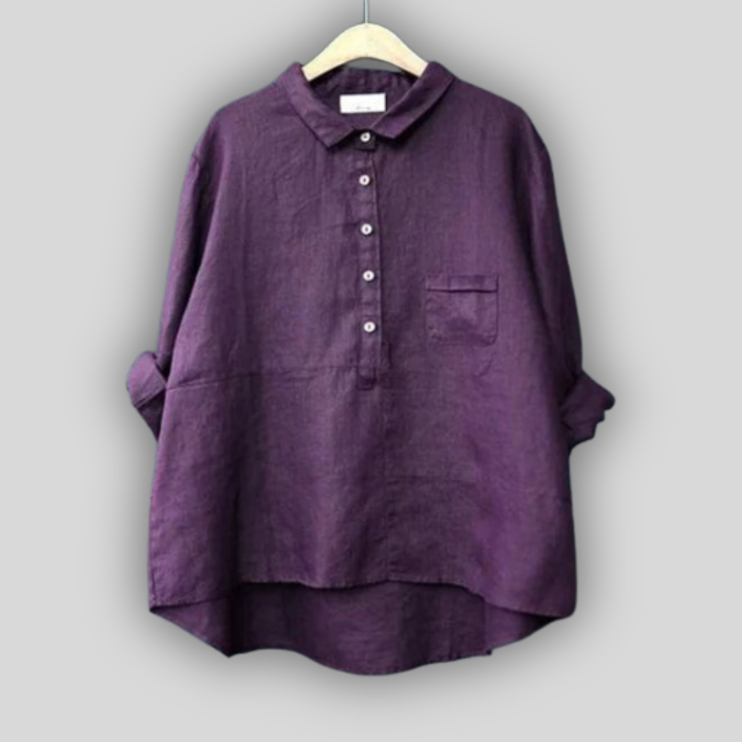 Linen Blouse Green Simplicity