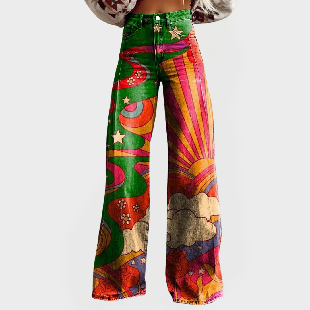 Stylish Wide-Leg Denim Trousers