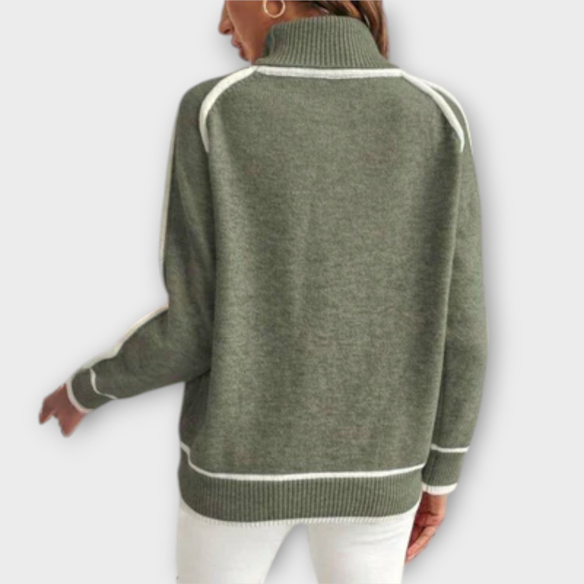 Christine - Luxurious Olive-Coloured Knit Sweater
