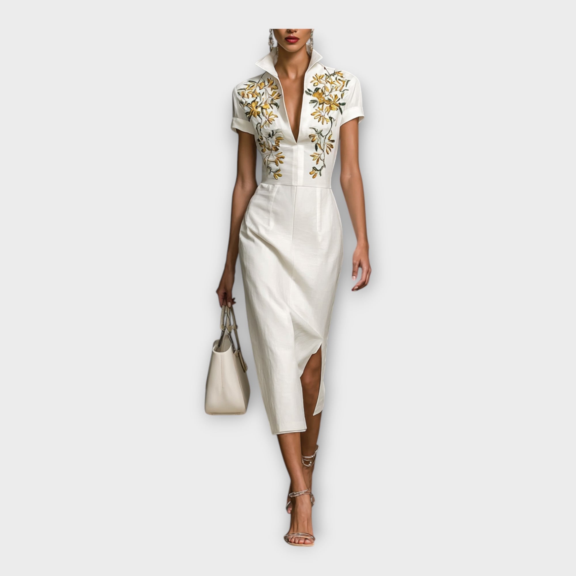 Dress with Refined Embroidered Detail