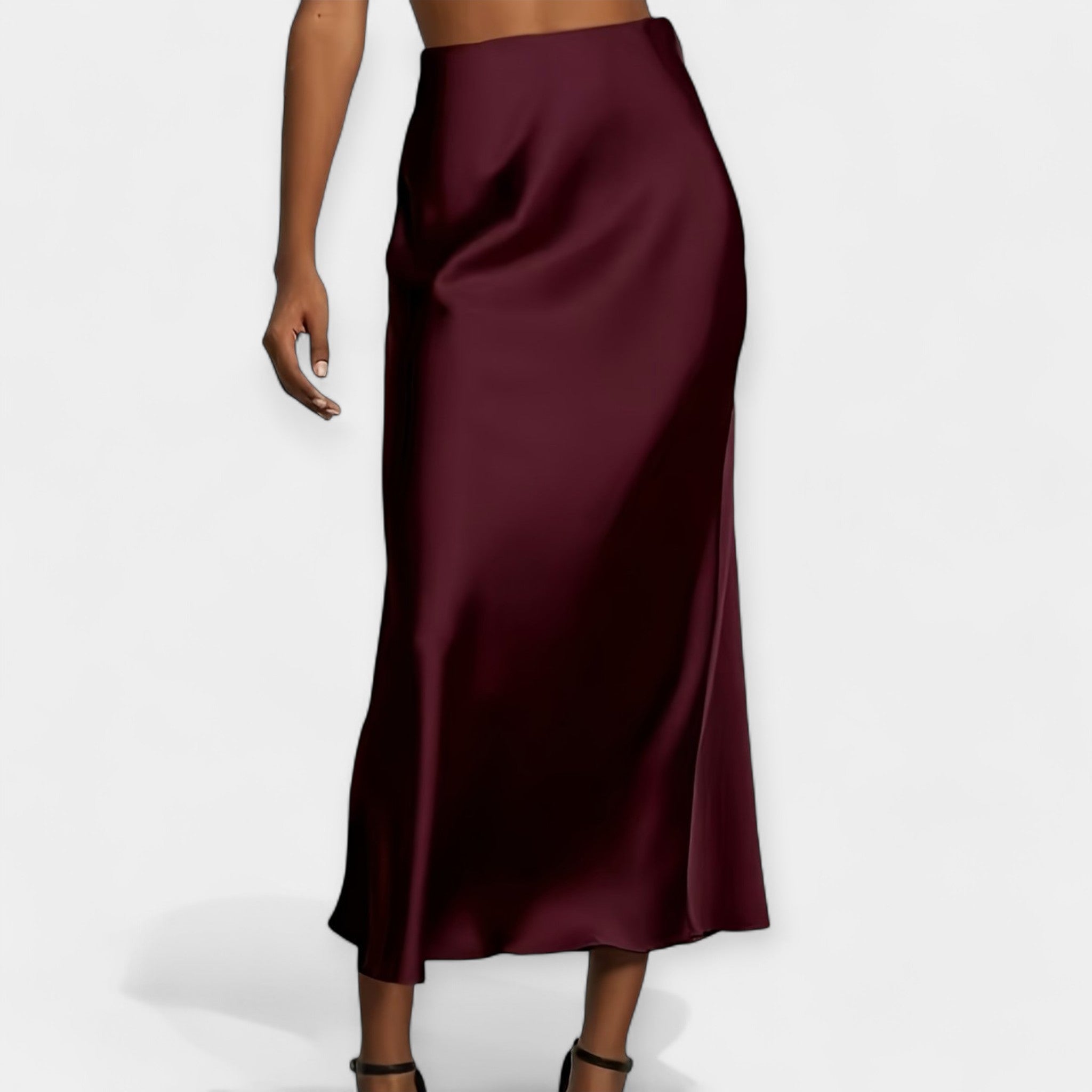 High-Waisted Midi Skirt