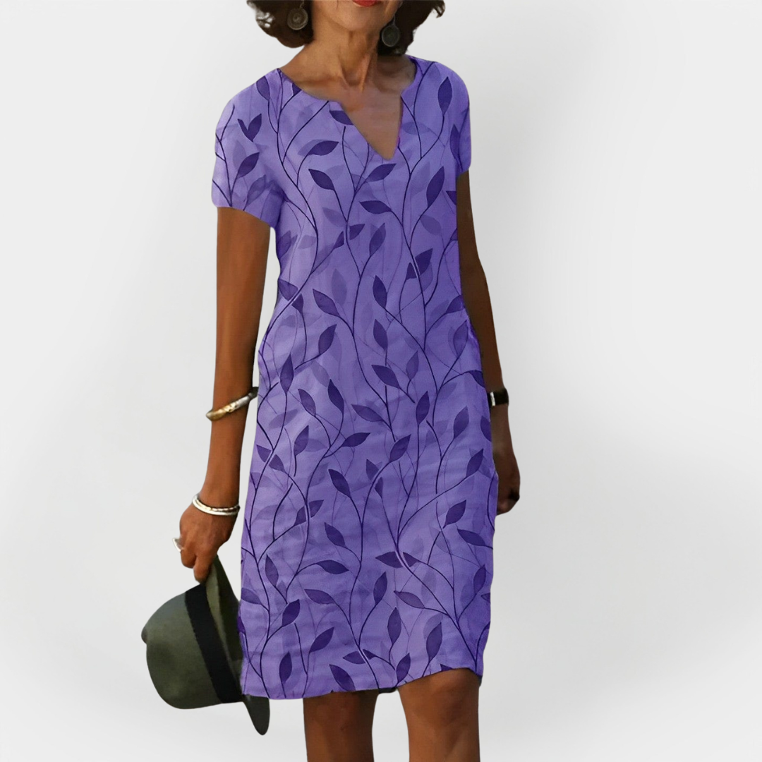 Summer Dress with Leaf Design