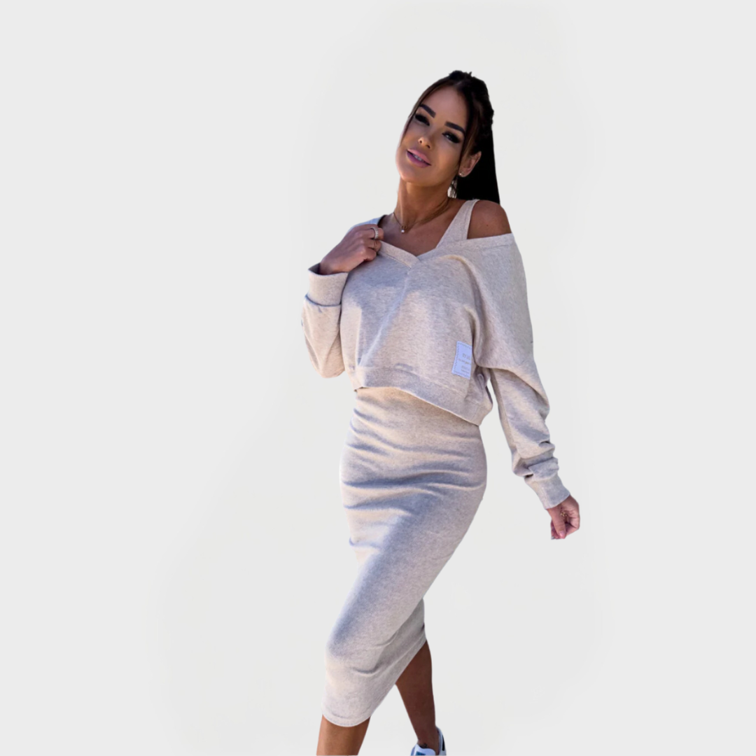 Summer Set with Sweatshirt and Dress for Comfort and Style