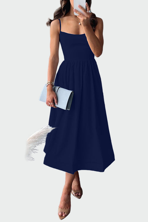 Elegant Midi Dress with Straps