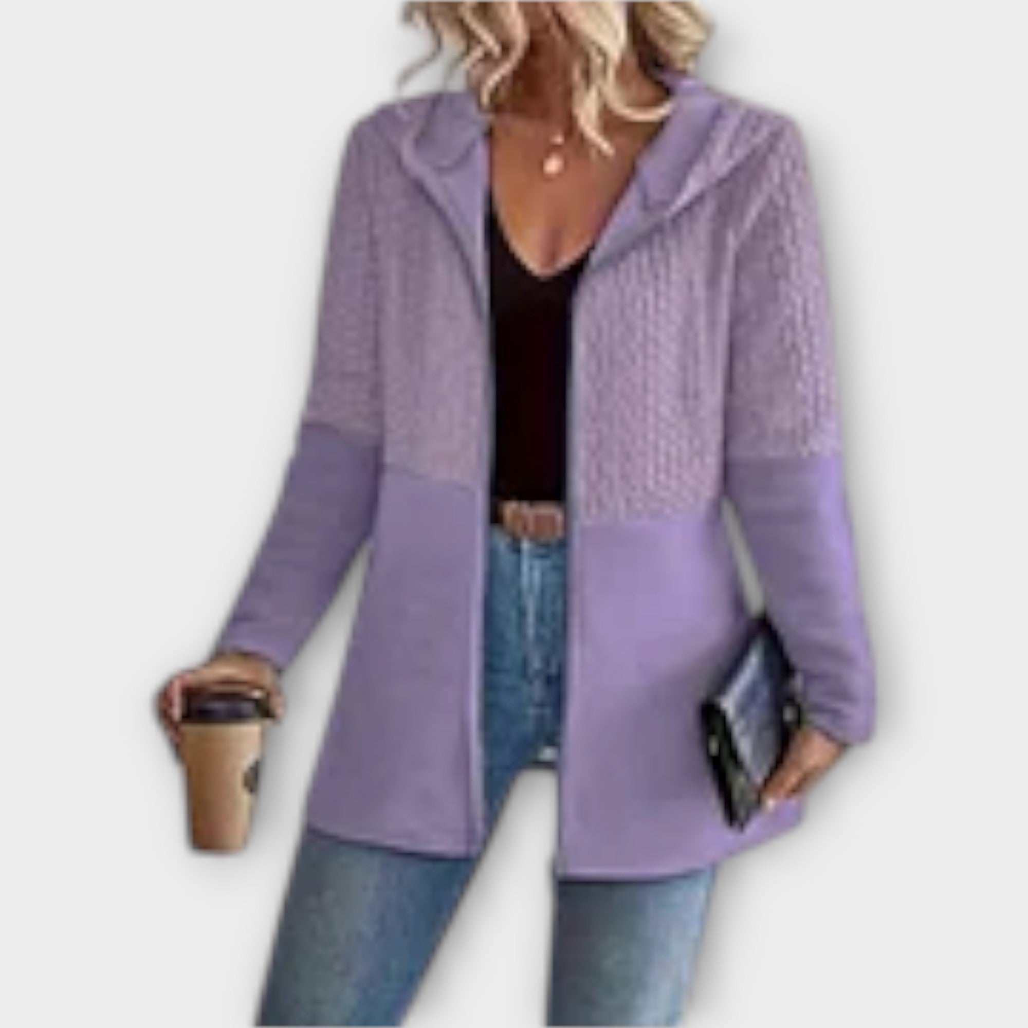 Elegant Hoodie Cardigan with Modern Details