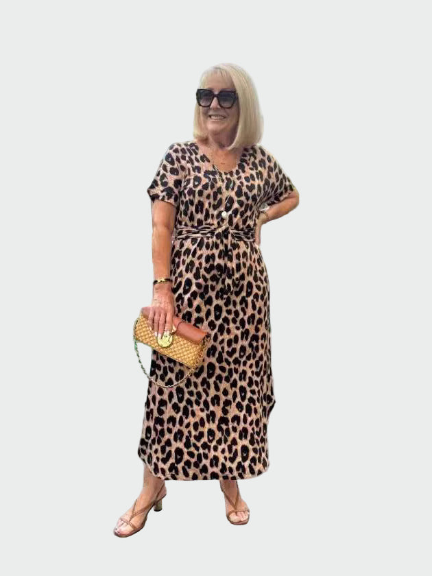 Leopard Print Dress with Stunning V-Neck