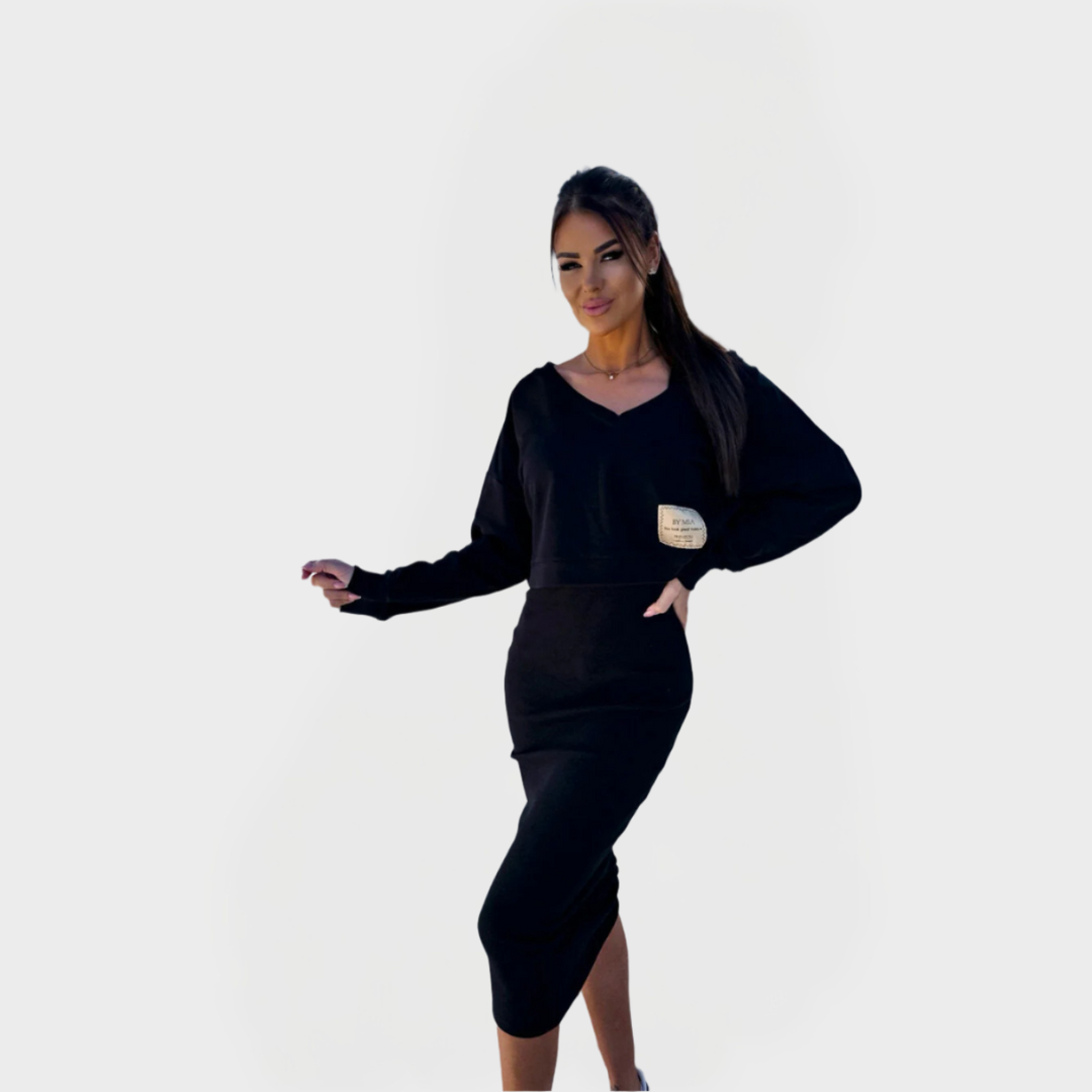 Summer Set with Sweatshirt and Dress for Comfort and Style