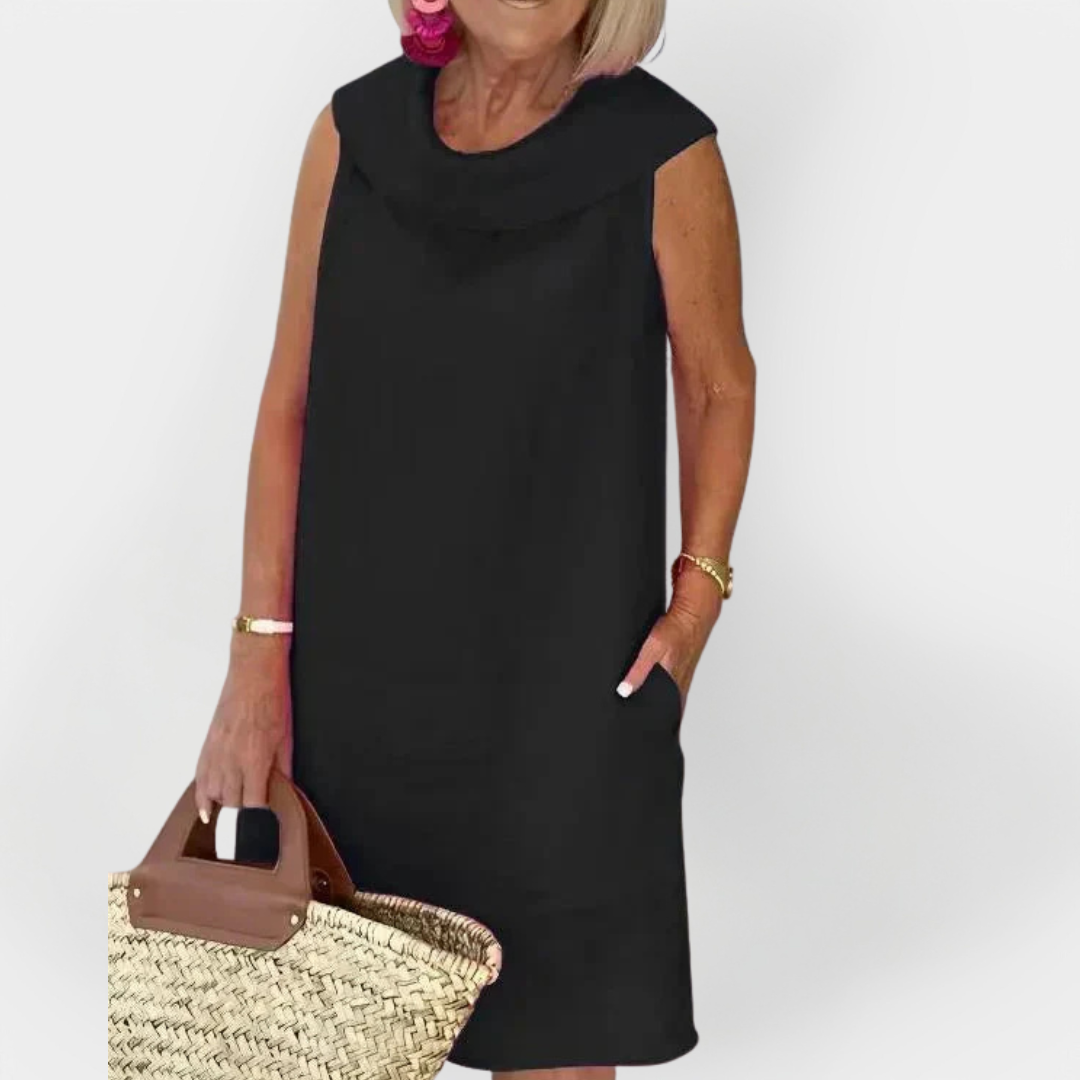 Dress with a Wrap Collar