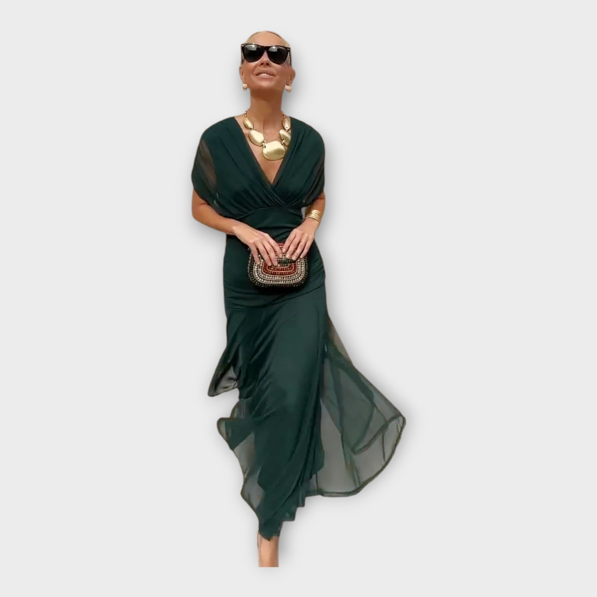 Airy Dress with Impressive Neckline