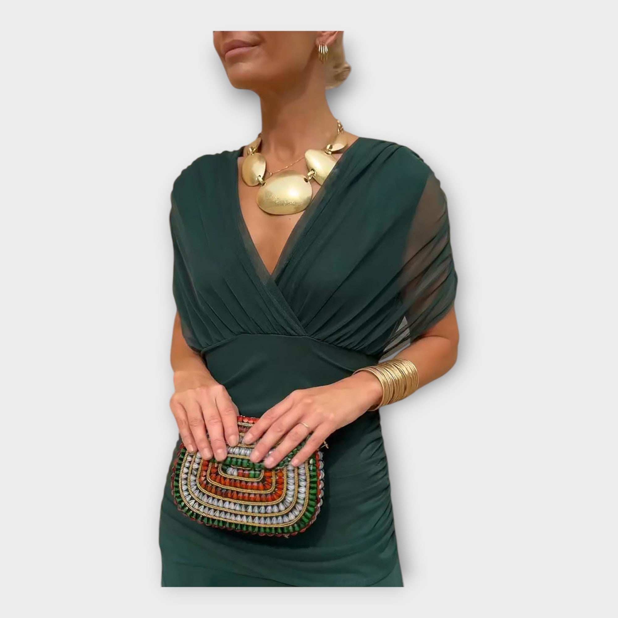 Airy Dress with Impressive Neckline