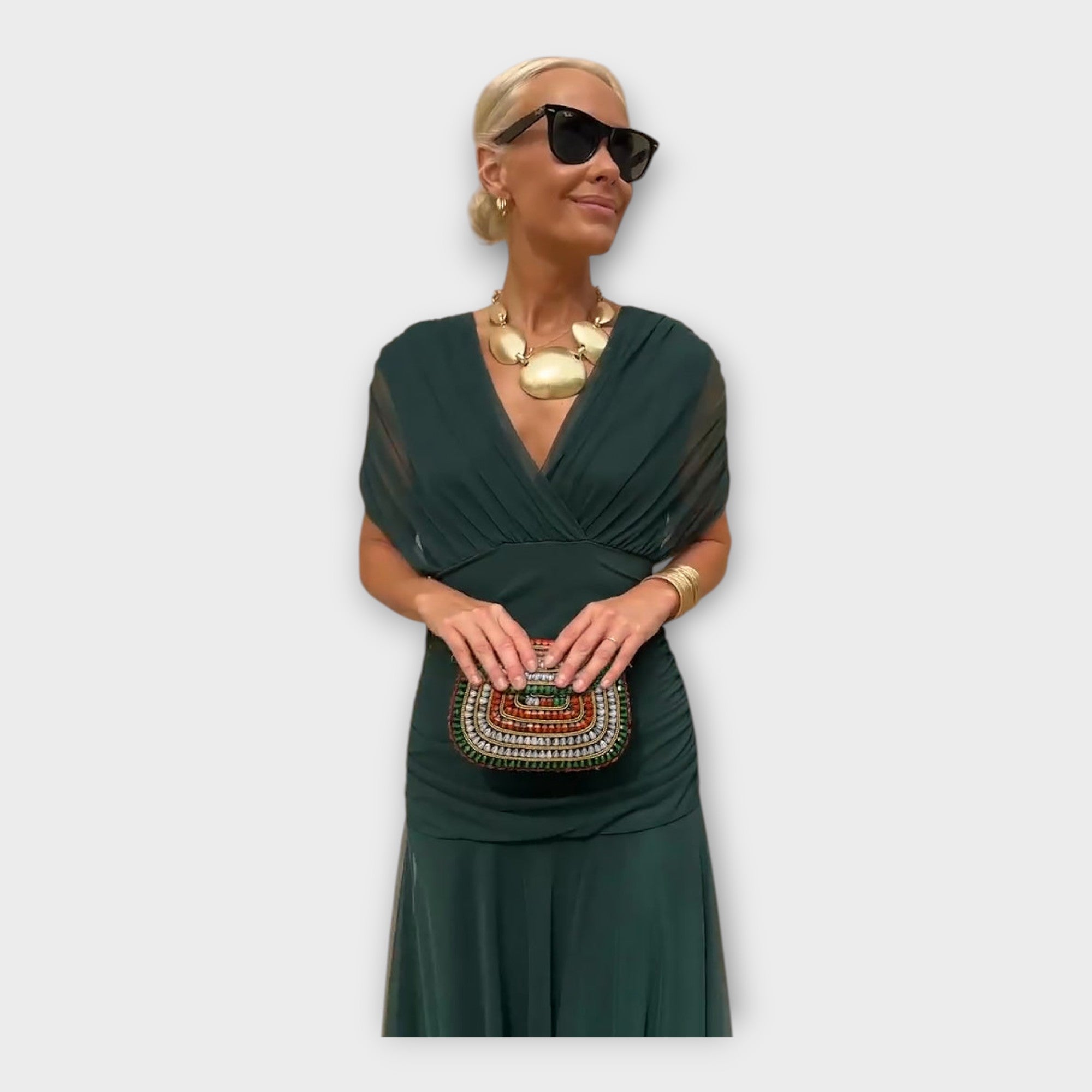 Airy Dress with Impressive Neckline