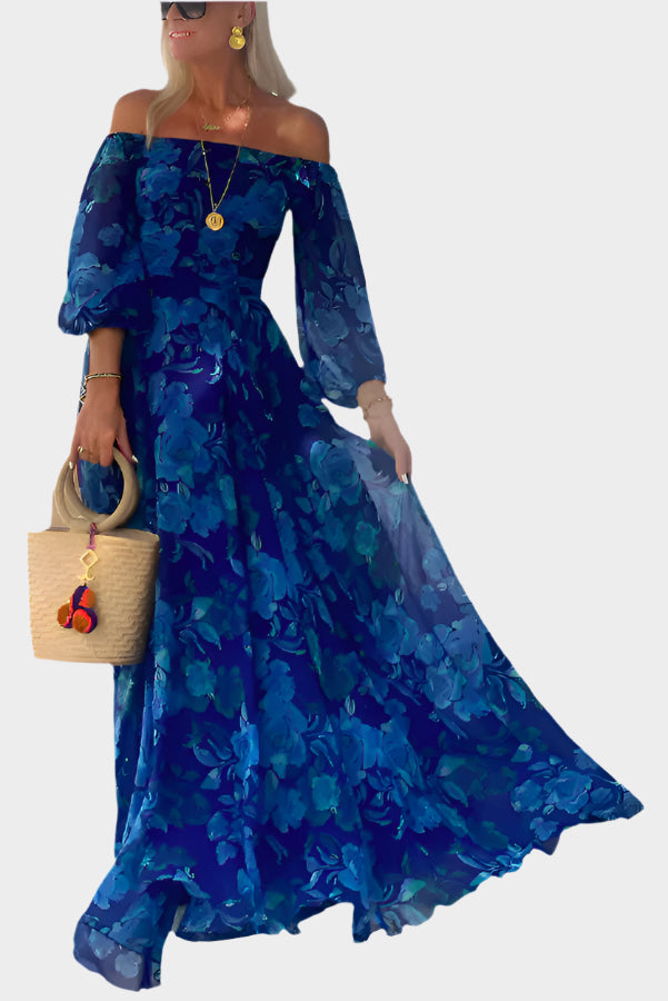 Airy Long Dress without Shoulders