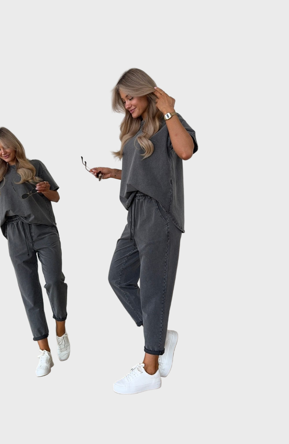 Two-Tone Cotton 2-Piece Set