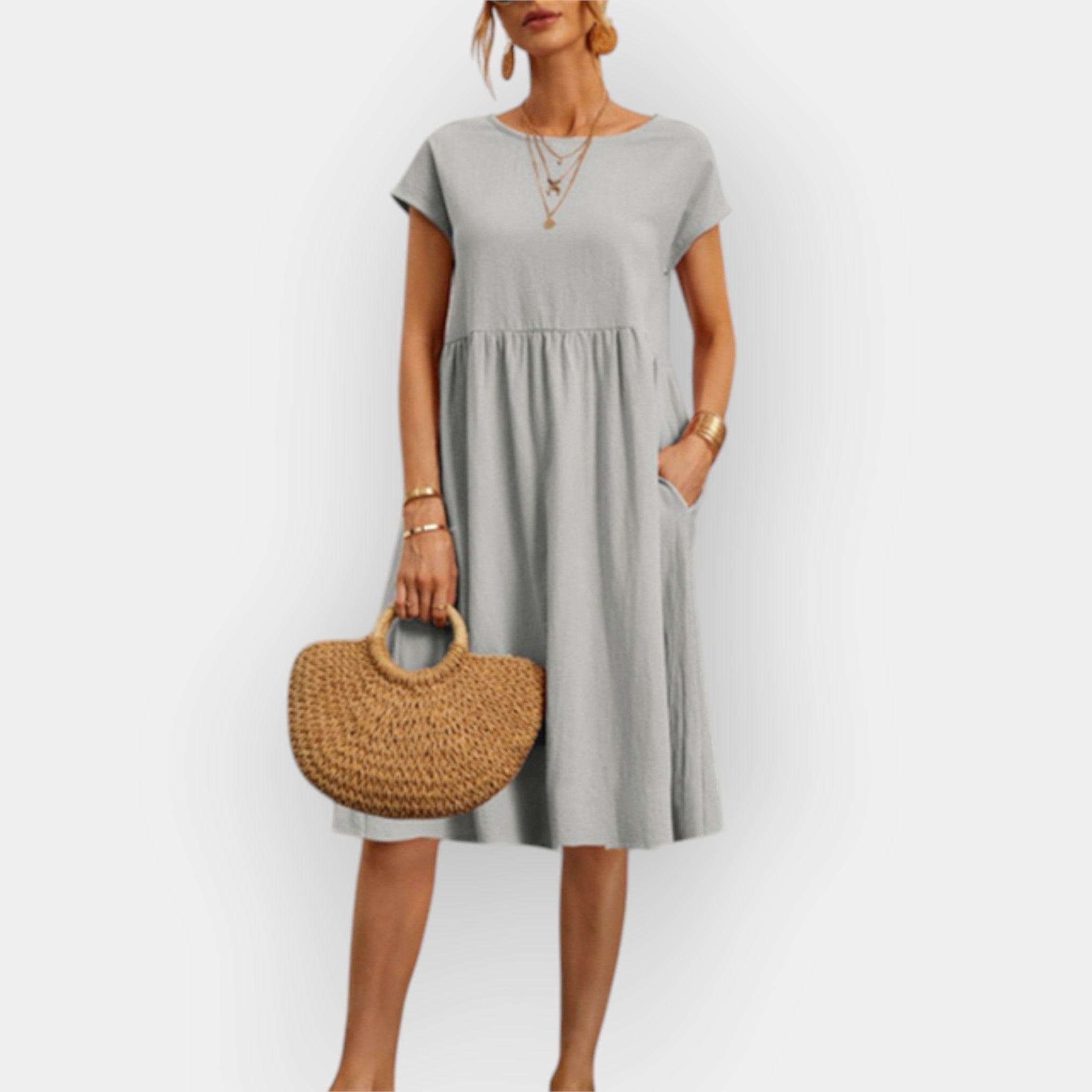 Midi Dress with Clean Lines