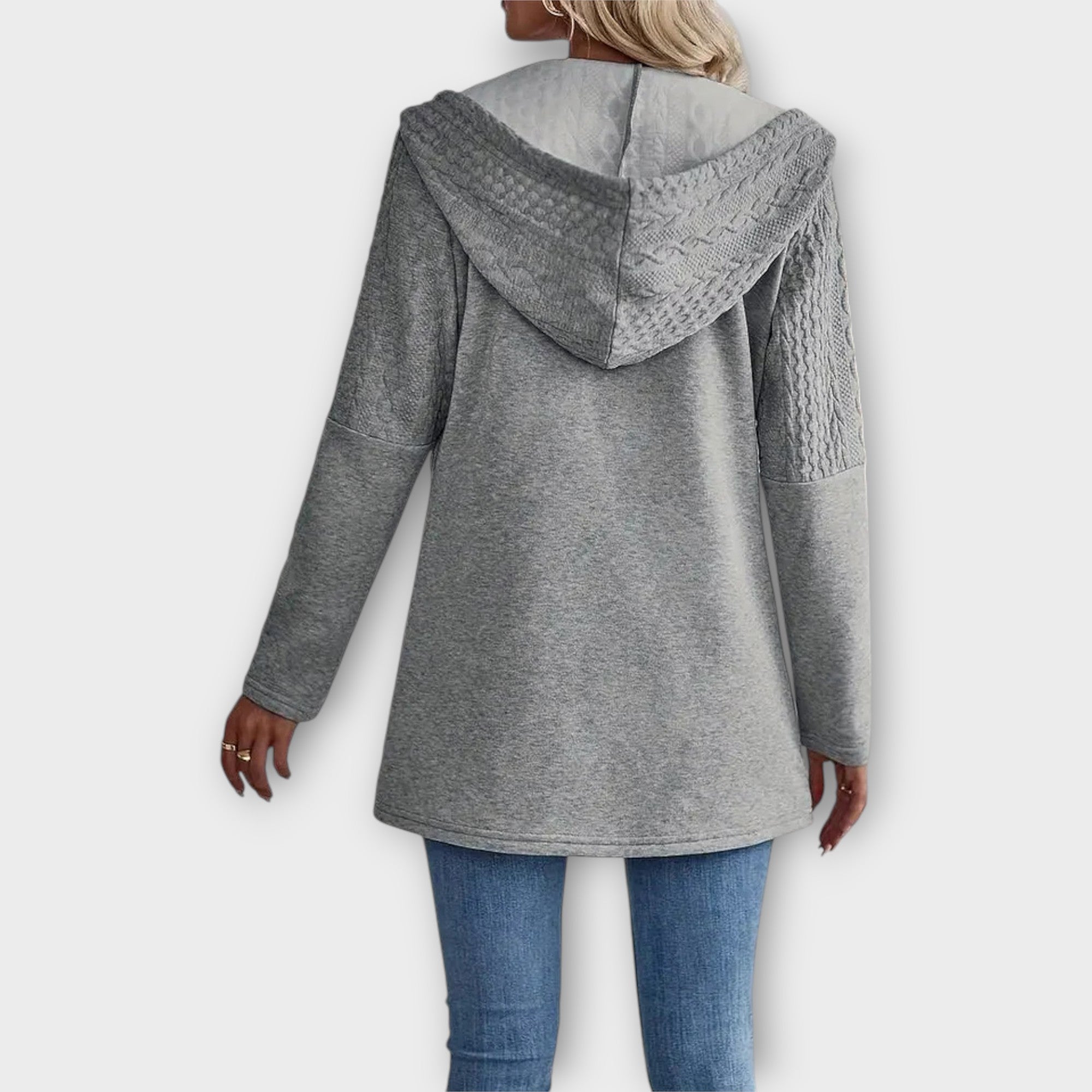 Elegant Hoodie Cardigan with Modern Details