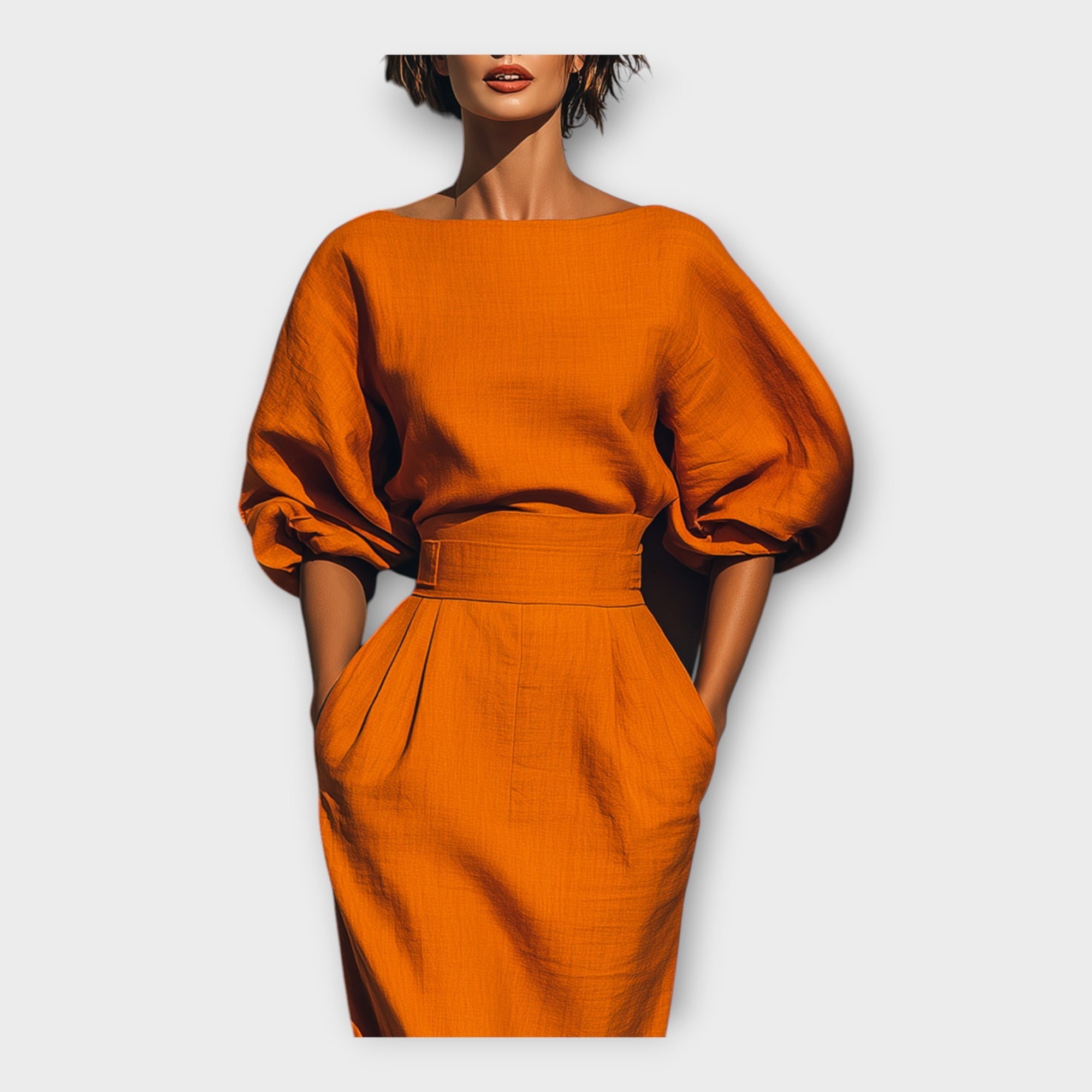 Elegant dress with refined design and minimal aesthetic