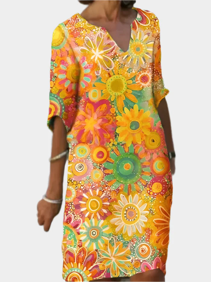 Colourful Dress with Floral Pattern