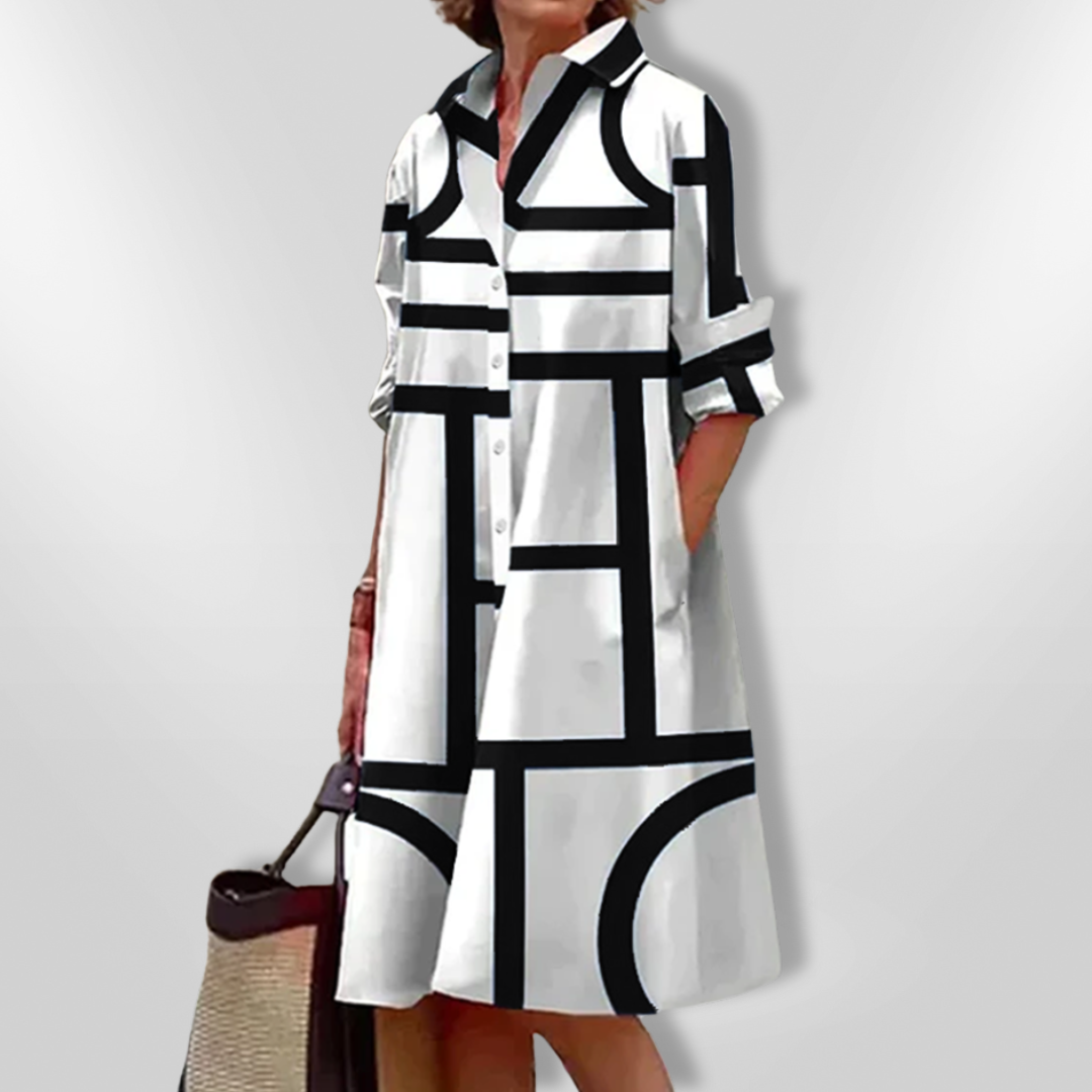 Midi Dress with Geometric Design