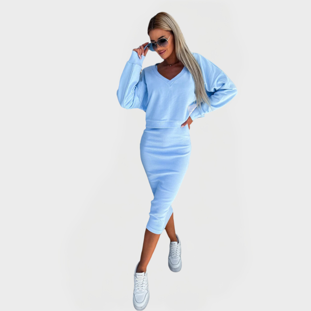 Summer Set with Sweatshirt and Dress for Comfort and Style