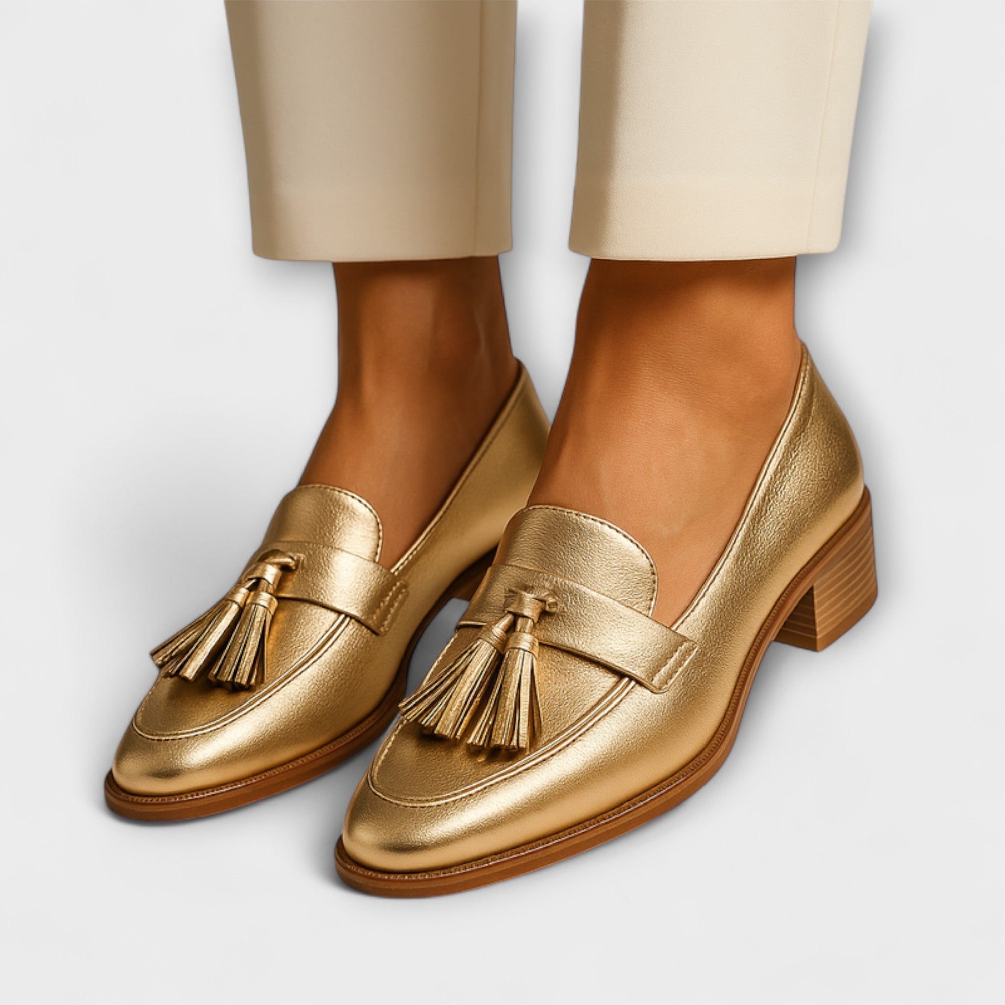 Celeste - Gold Loafers