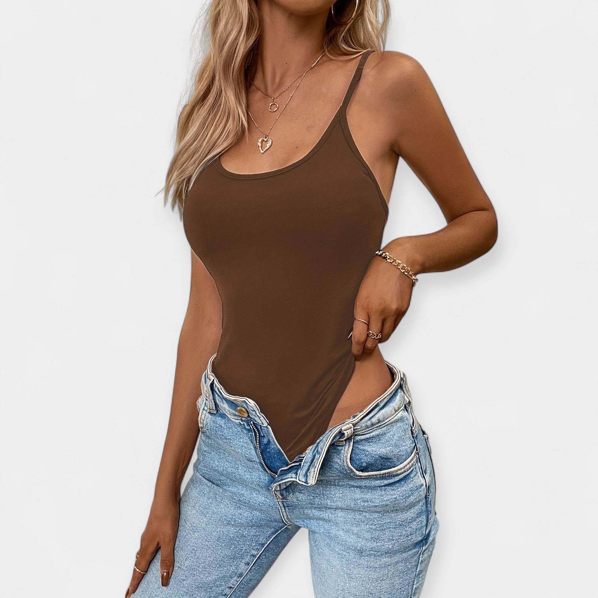 Bodysuit with Thin Adjustable Straps