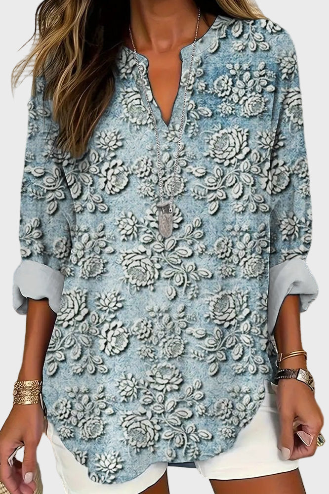 Blue Dusk Bloom Blouse
