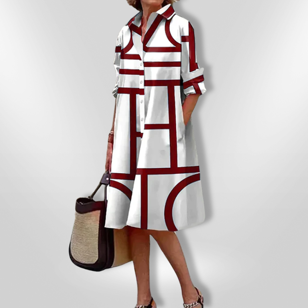 Midi Dress with Geometric Design