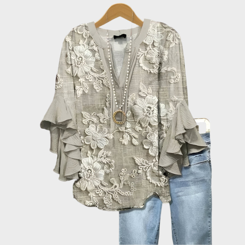 Vintage Floral Design Blouse