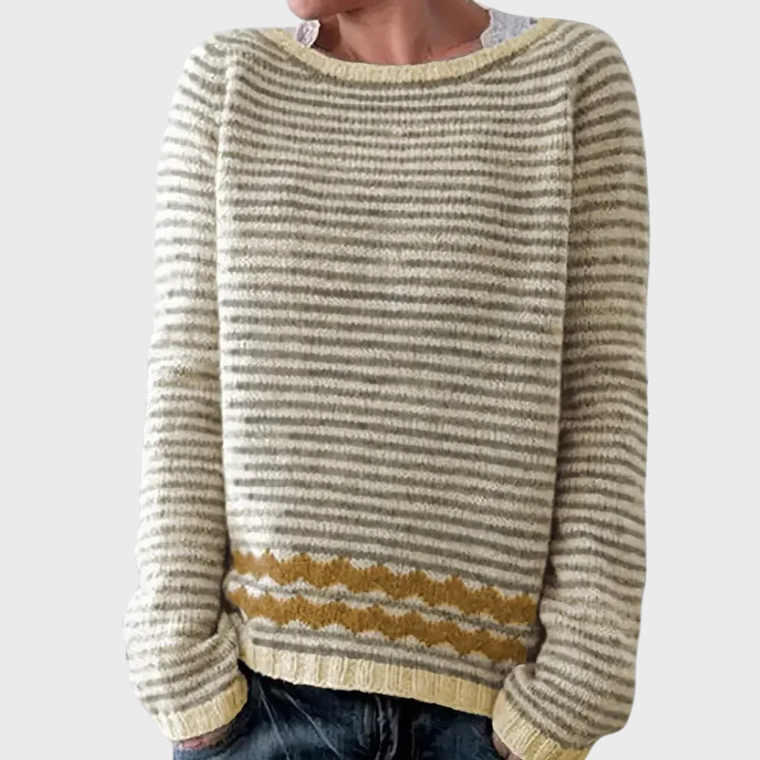 Knitted Roll Neck with Striped Pattern