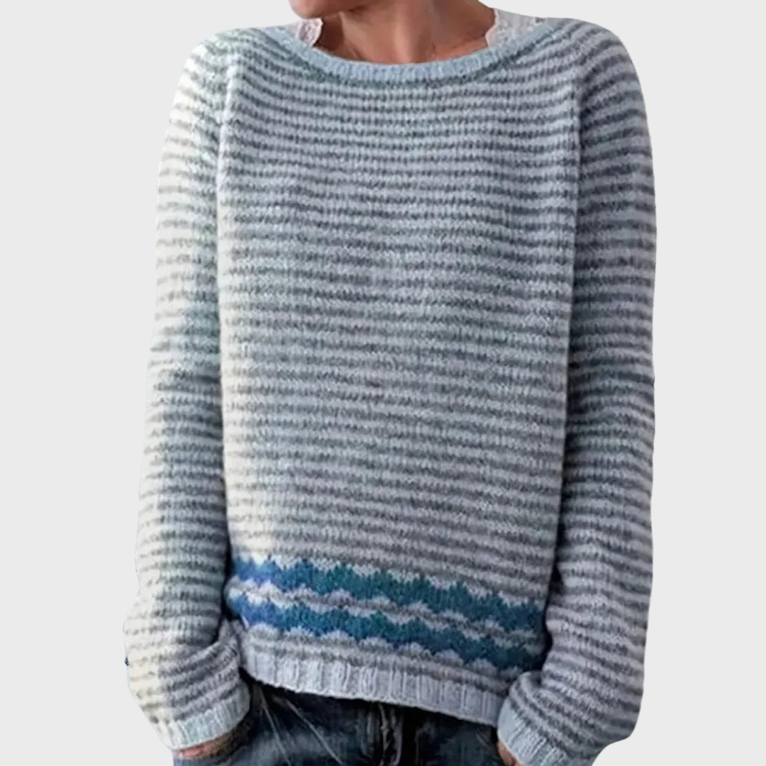 Knitted Roll Neck with Striped Pattern
